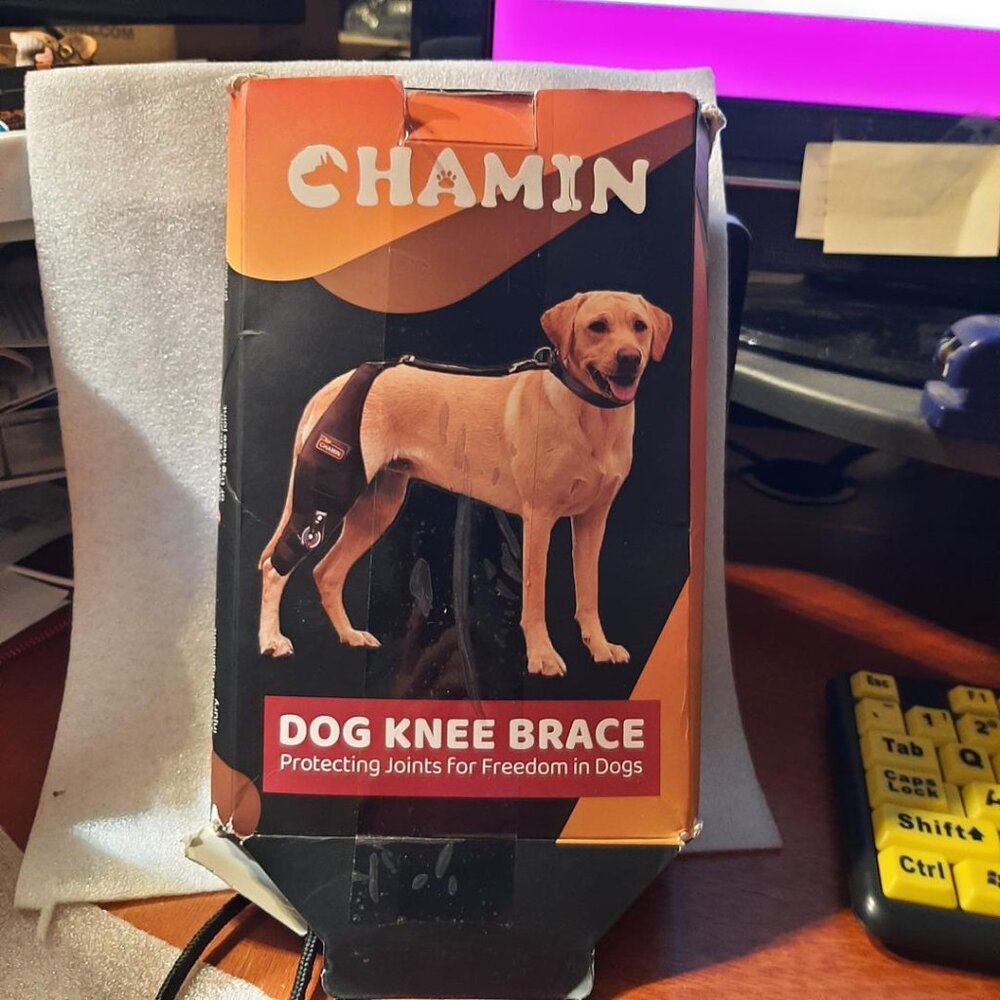 NEW BOX ! Chamin Dog Knee Brace for Torn ACL Hind Leg With Adjustable Hinge